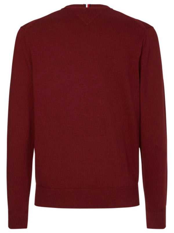 Tommy H Sportswear crew neck sweater in organic cotton (partly) with long sleeves in burgundy